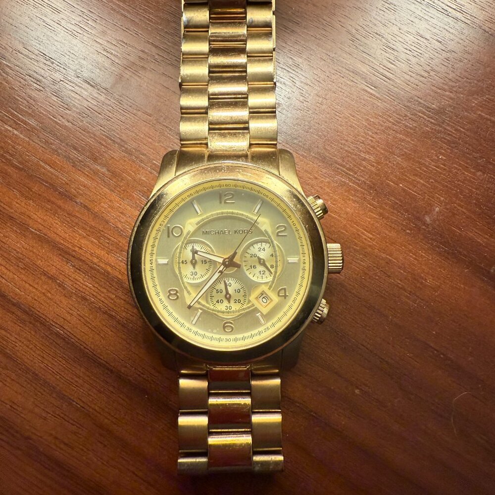 Michael Kors Oversized Runway Gold Watch